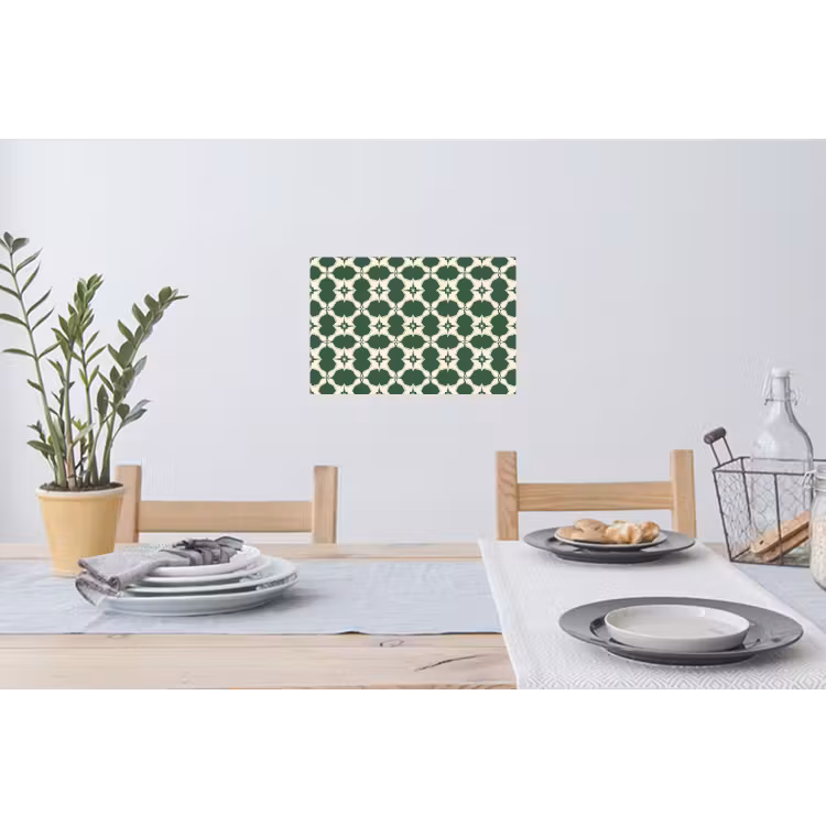 Tegel - Klassiek - Groen Muursticker klein 286 -eettafel
