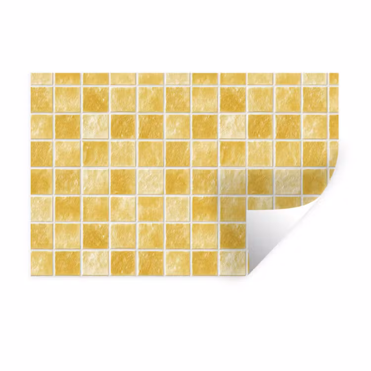 Tegels - Mozaïek - Textuur - Goudgeel Muursticker klein 286 -3d