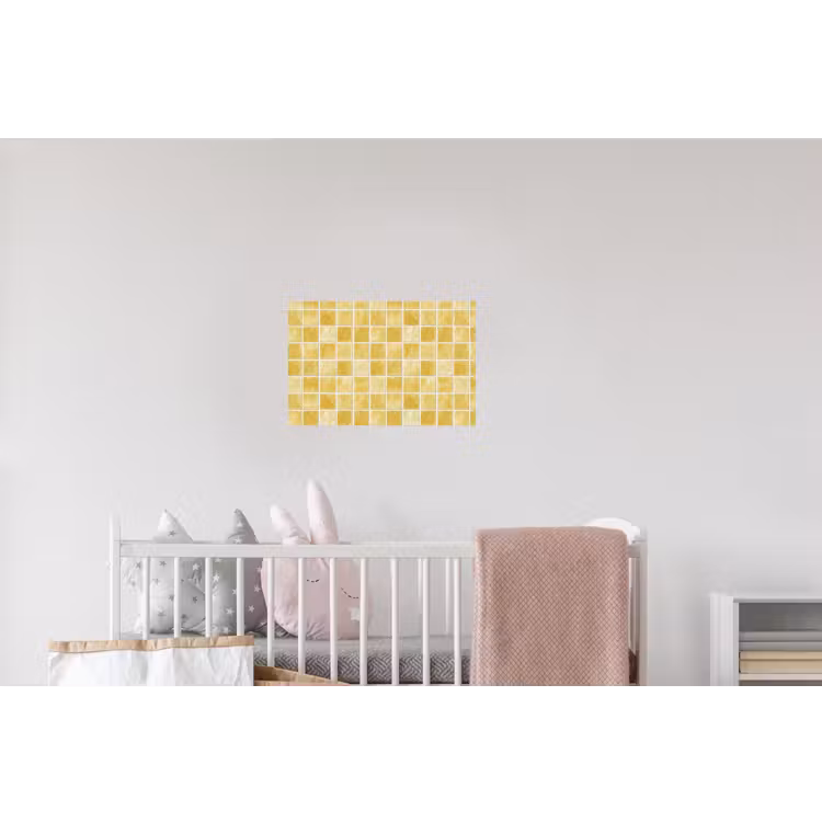 Tegels - Mozaïek - Textuur - Goudgeel Muursticker klein 286 -kinderkamer
