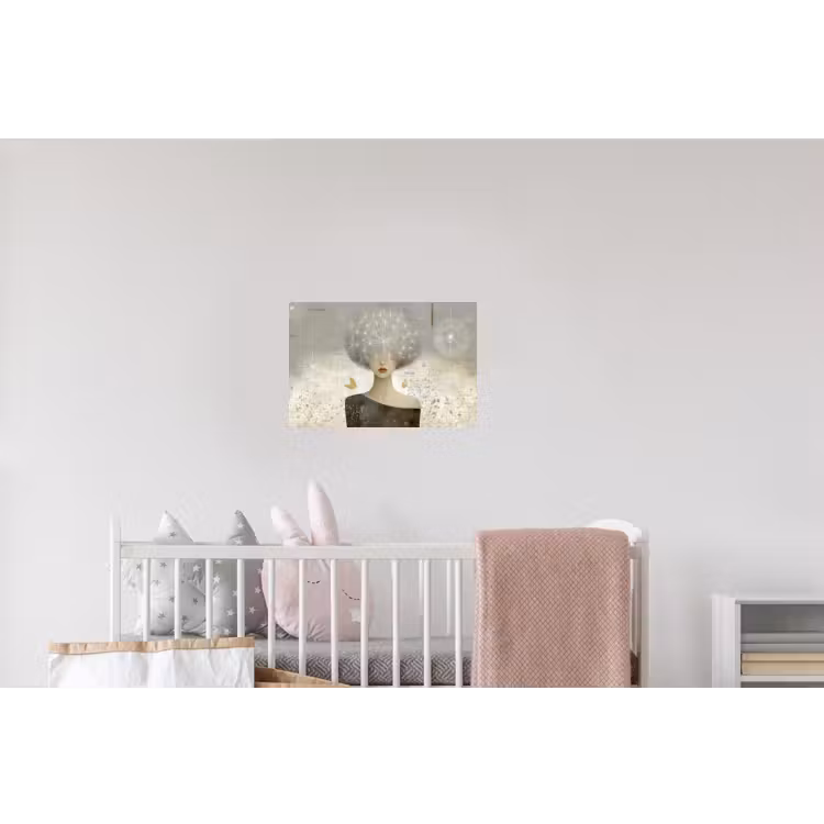 Pluis - Vrouw - Beige Muursticker klein -kinderkamer