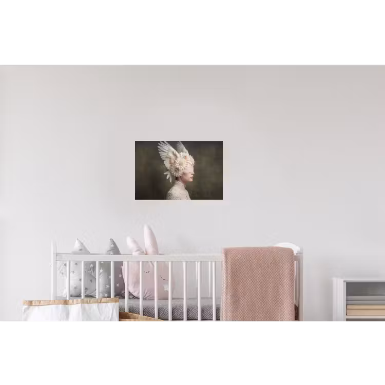 Vleugels - Vrouw - Wit Muursticker klein -kinderkamer