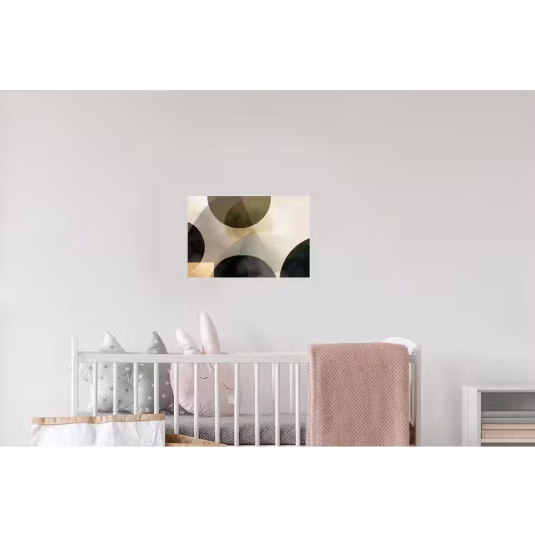 Vlakken - Abstract - Beige - Cirkels Muursticker klein -kinderkamer