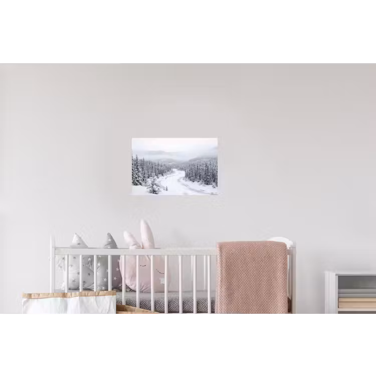 Rivier - Bevroren - Landschap - Winter Muursticker klein -kinderkamer
