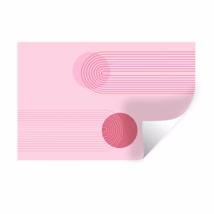 Vormen - Lijnen - Minimalistisch - Roze Muursticker klein -3d