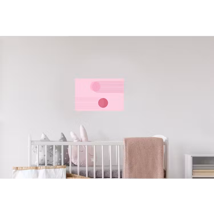 Vormen - Lijnen - Minimalistisch - Roze Muursticker klein -kinderkamer