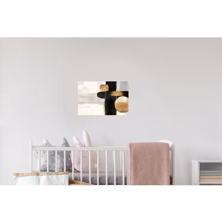 Vormen - Penseelstreken - Abstract - Goud Muursticker klein -kinderkamer