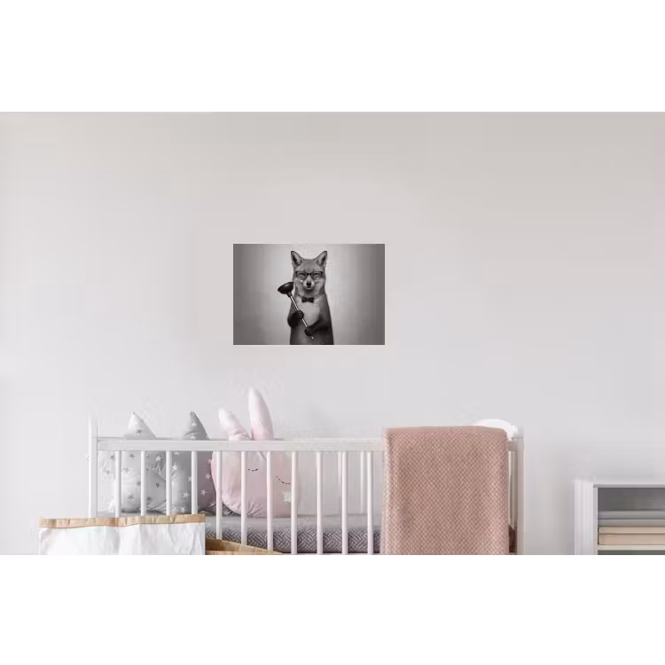 Vos - WC-ontstopper - Zwart - Wit Muursticker klein -kinderkamer