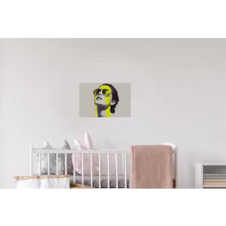 Vrouw - Bril - Verf Muursticker klein -kinderkamer