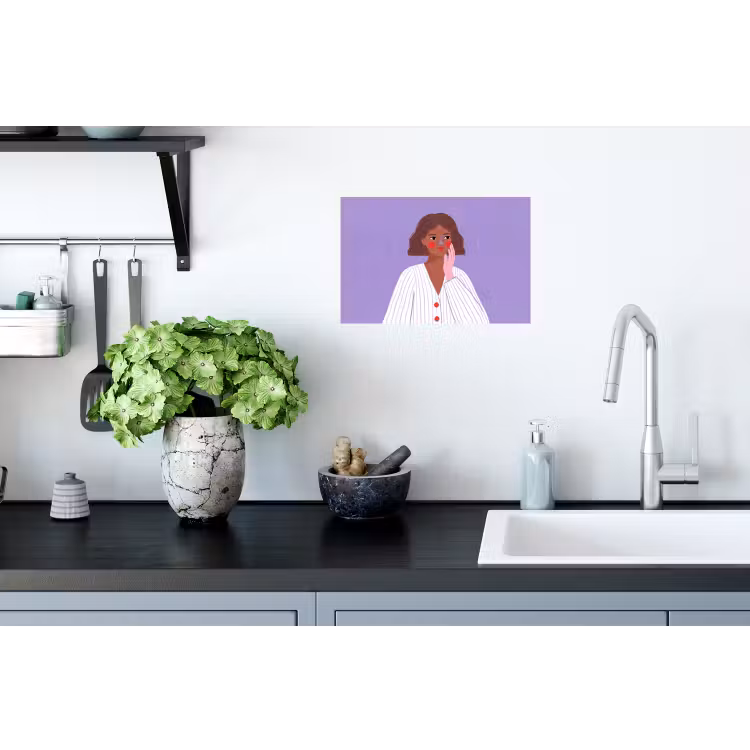 Vrouw - Gezicht - Mensen - Abstract - Kleurrijk Muursticker klein -keuken