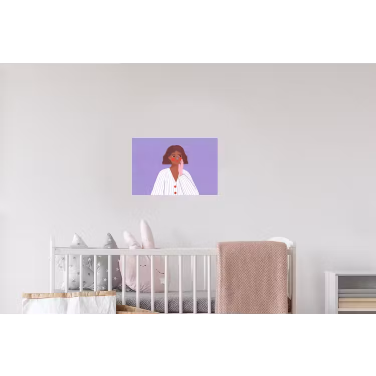 Vrouw - Gezicht - Mensen - Abstract - Kleurrijk Muursticker klein -kinderkamer
