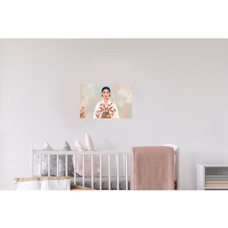 Vrouw - Kimono - Pastel Muursticker klein -kinderkamer