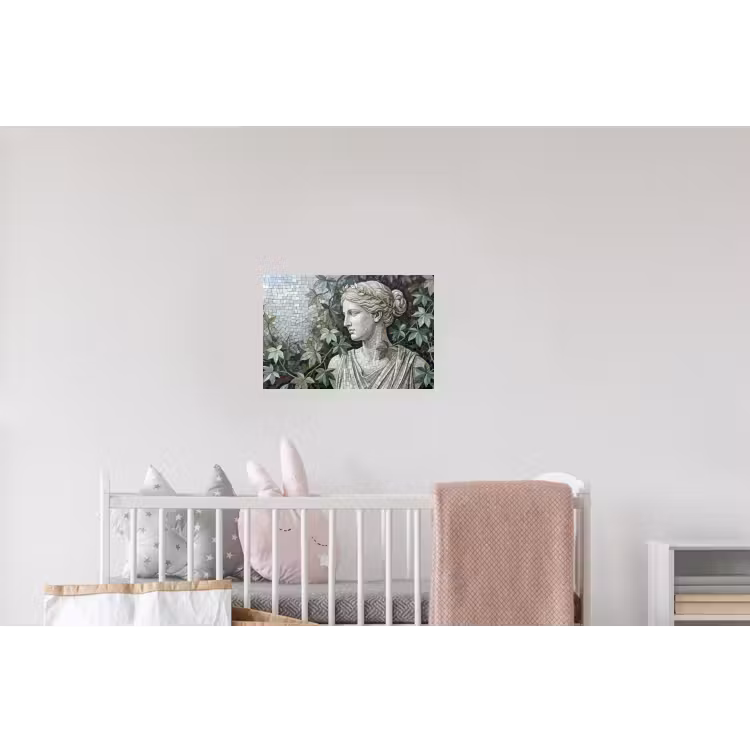 Vrouw - Klassiek - Mozaiëk - Natuur - Groen Muursticker klein -kinderkamer