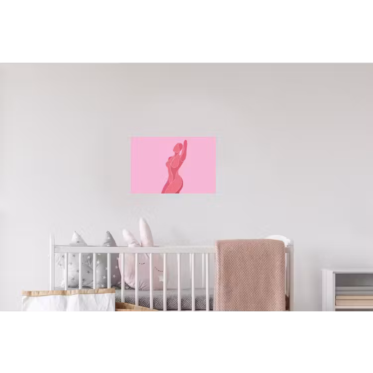 Vrouw - Lichaam - Abstract - Roze Muursticker klein -kinderkamer