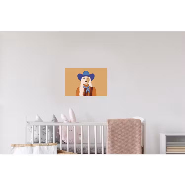 Vrouw - Portret - Abstract - Kleurrijk - Modern Muursticker klein -kinderkamer