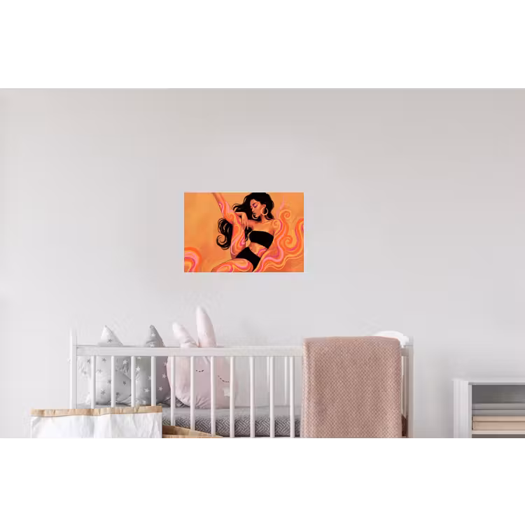 Vrouw - Portret - Abstract - Modern - Kleurrijk Muursticker klein -kinderkamer