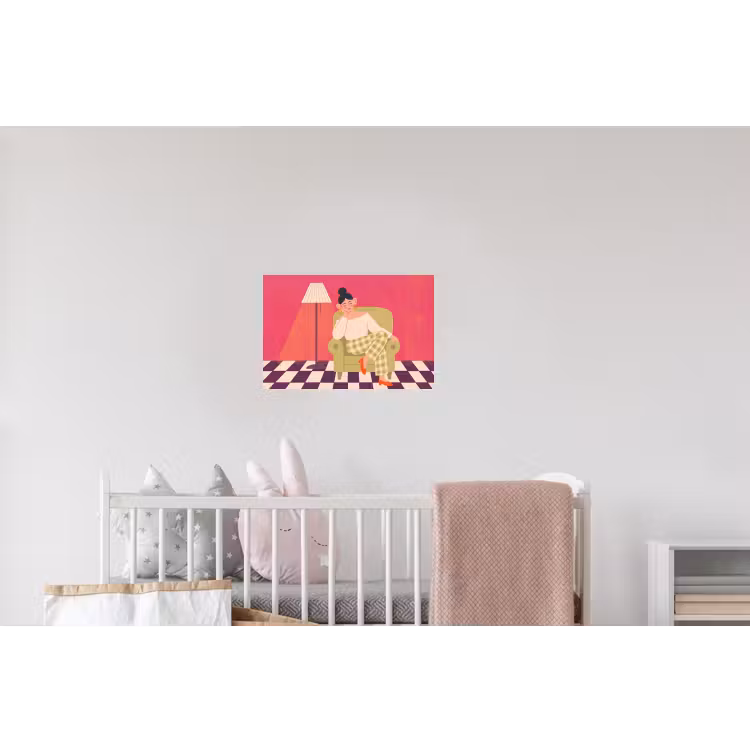 Vrouw - Rust - Interieur - Modern - Kunst Muursticker klein -kinderkamer
