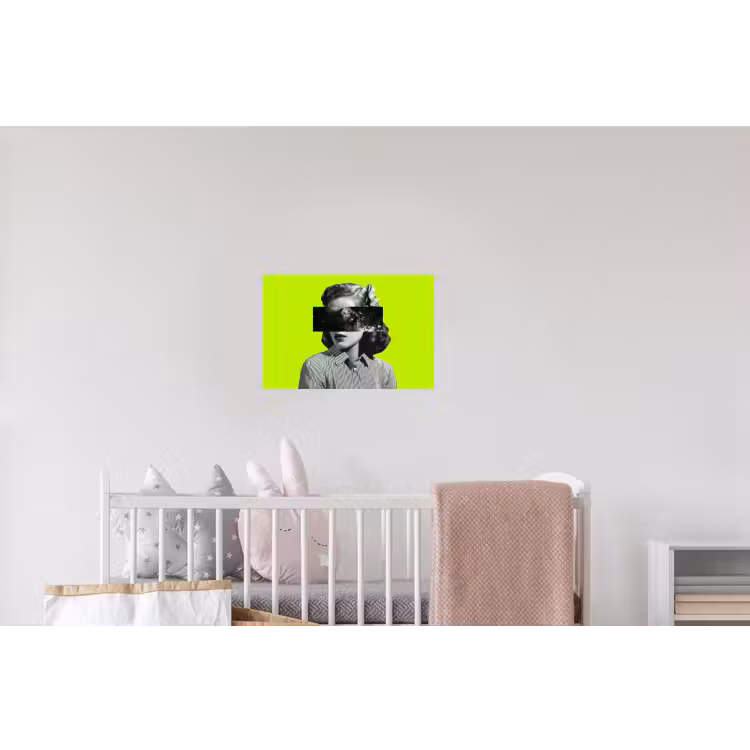 Vrouw - Sterrenhemel - Groen Muursticker klein -kinderkamer
