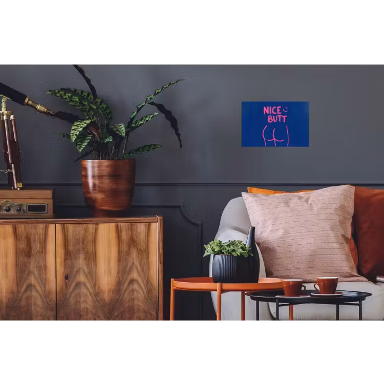 Brutaal - Grappig - Blauw Muursticker klein -kamerbank