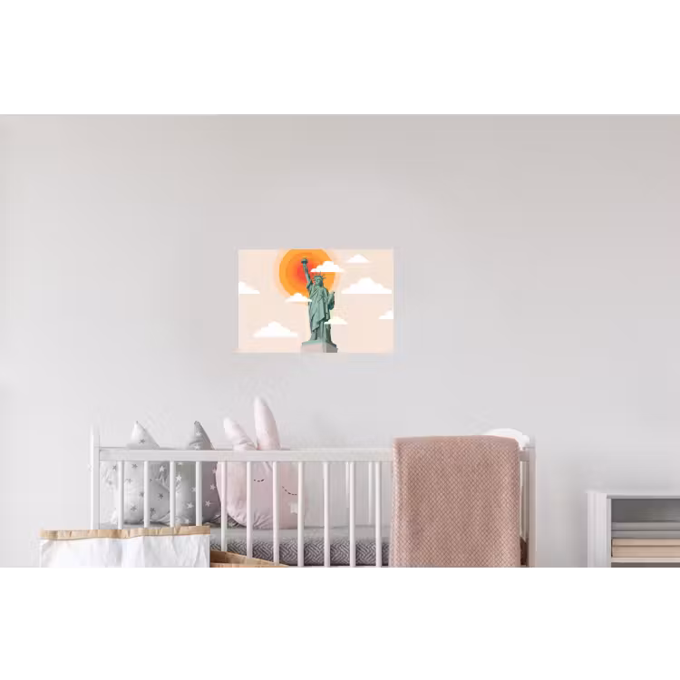 Vrijheidsbeeld - New York - Zon - Modern Muursticker klein -kinderkamer