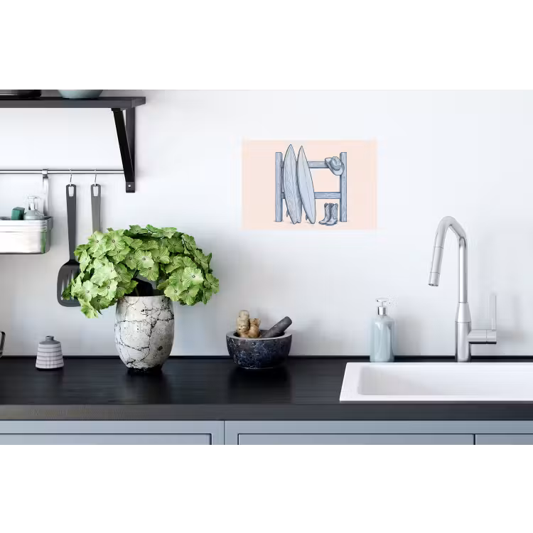 Recreatie - Kleding - Avontuur - Illustratie - Zomer Muursticker klein -keuken