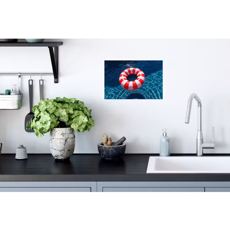 Recreatie - Water - Zomer - Rood - Wit Muursticker klein -keuken