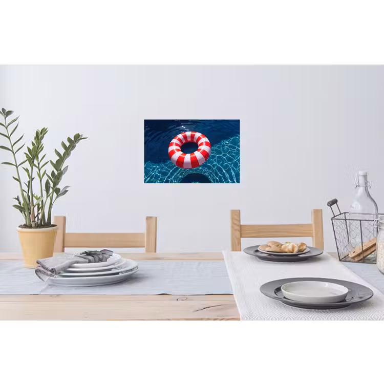 Recreatie - Water - Zomer - Rood - Wit Muursticker klein -eettafel