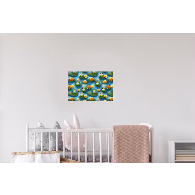 Kikker - Lelies - Groen Muursticker klein 286 -kinderkamer
