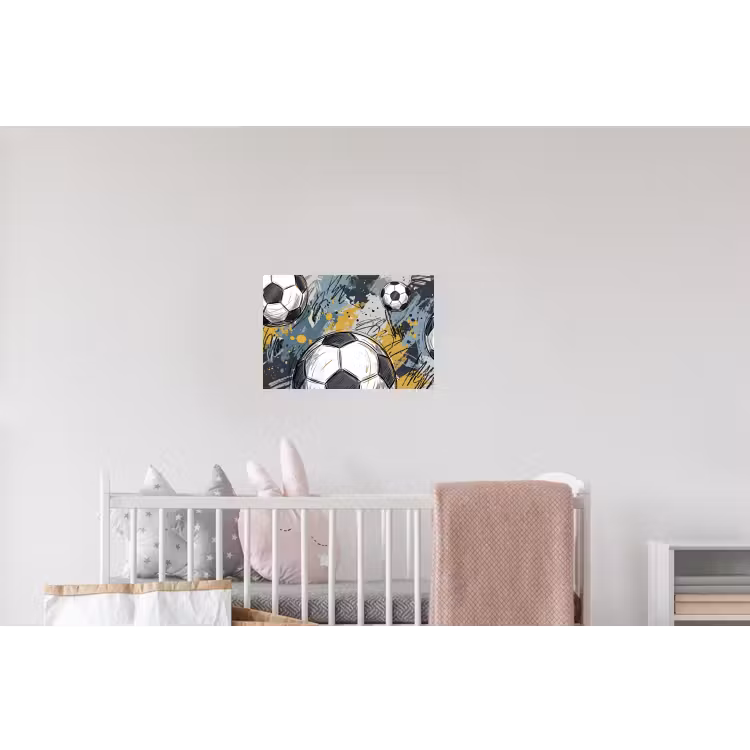 Voetbal - Abstract - Sport - Kleurrijk Muursticker klein -kinderkamer