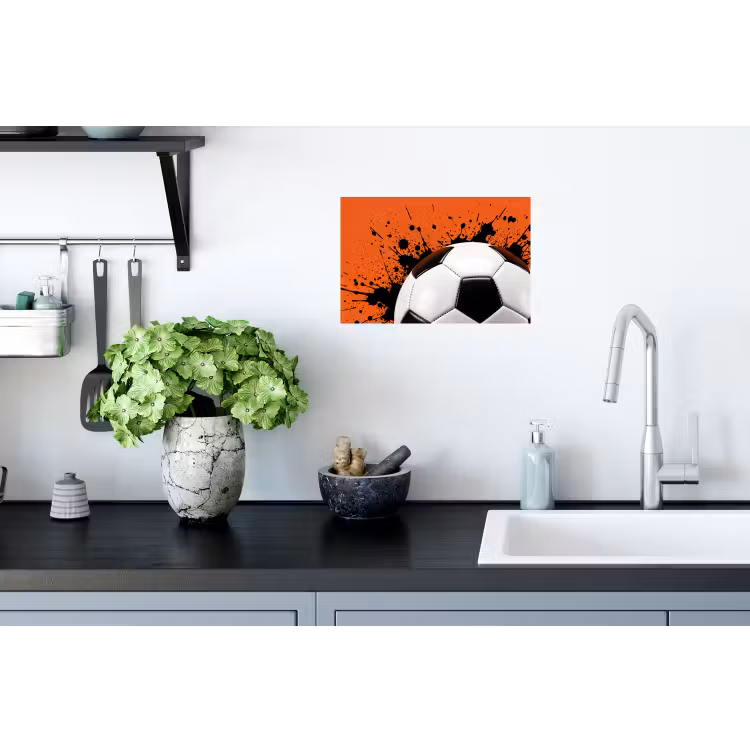 Voetbal - Verf - Sport - Oranje Muursticker klein -keuken
