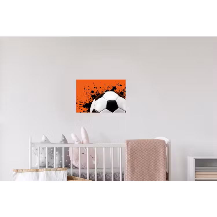 Voetbal - Verf - Sport - Oranje Muursticker klein -kinderkamer