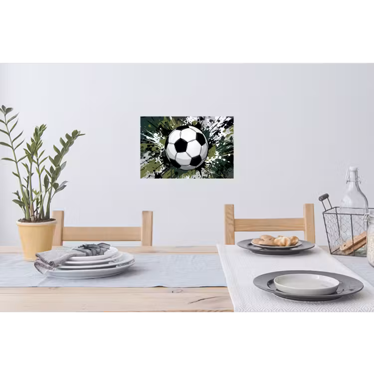 Voetbal - Verf - Spetters - Groen Muursticker klein -eettafel