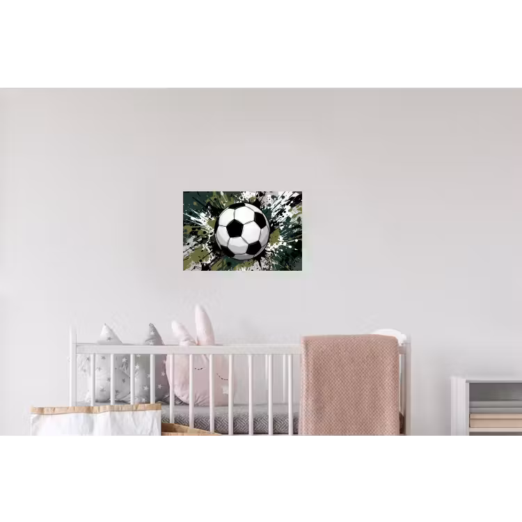 Voetbal - Verf - Spetters - Groen Muursticker klein -kinderkamer