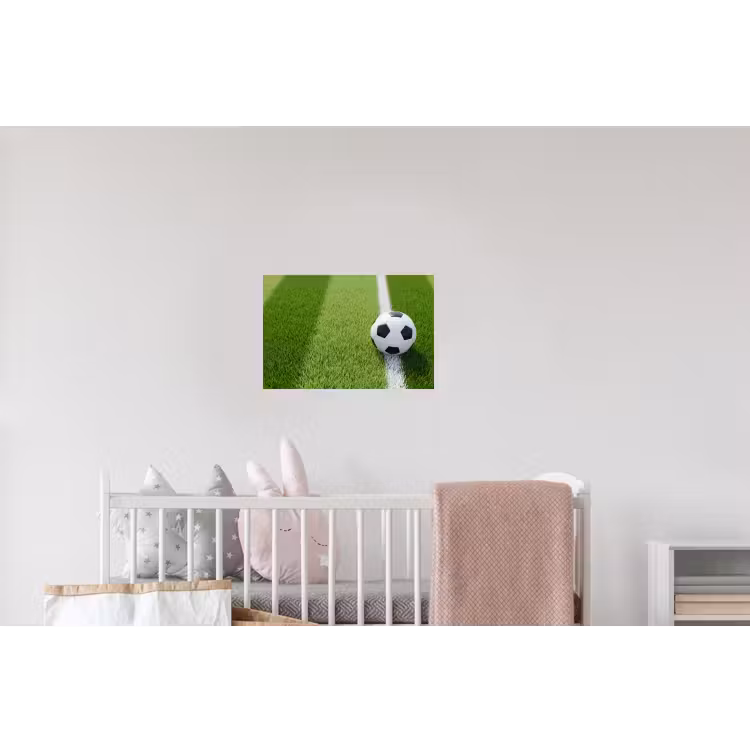 Voetbal - Grasveld - Sport - Groen Muursticker klein -kinderkamer