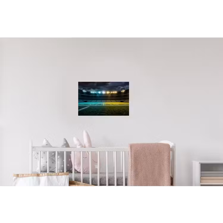 Voetbal - Stadion - Nacht - Modern Muursticker klein -kinderkamer
