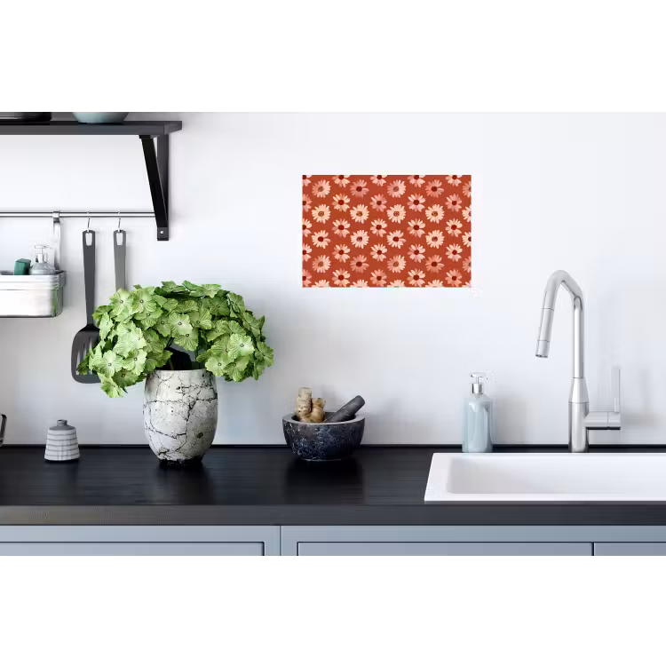 Madelief - Retro - Terracotta Muursticker klein 286 -keuken