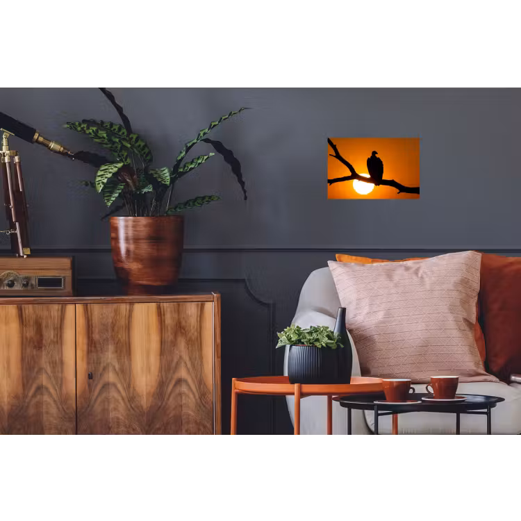 Gier - Tak - Zon - Oranje Muursticker klein -kamerbank