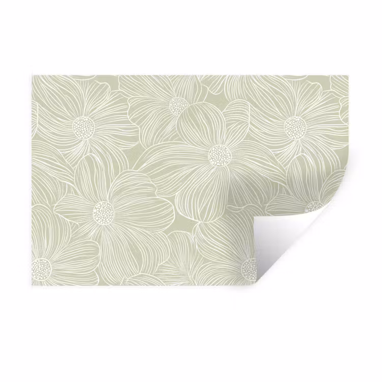 Sereen - Bloemen - Groen Muursticker klein 286 -3d