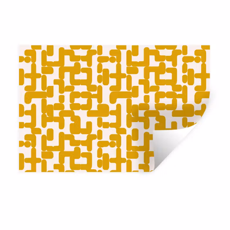 Geel - Beige - Patroon Muursticker klein 286 -3d