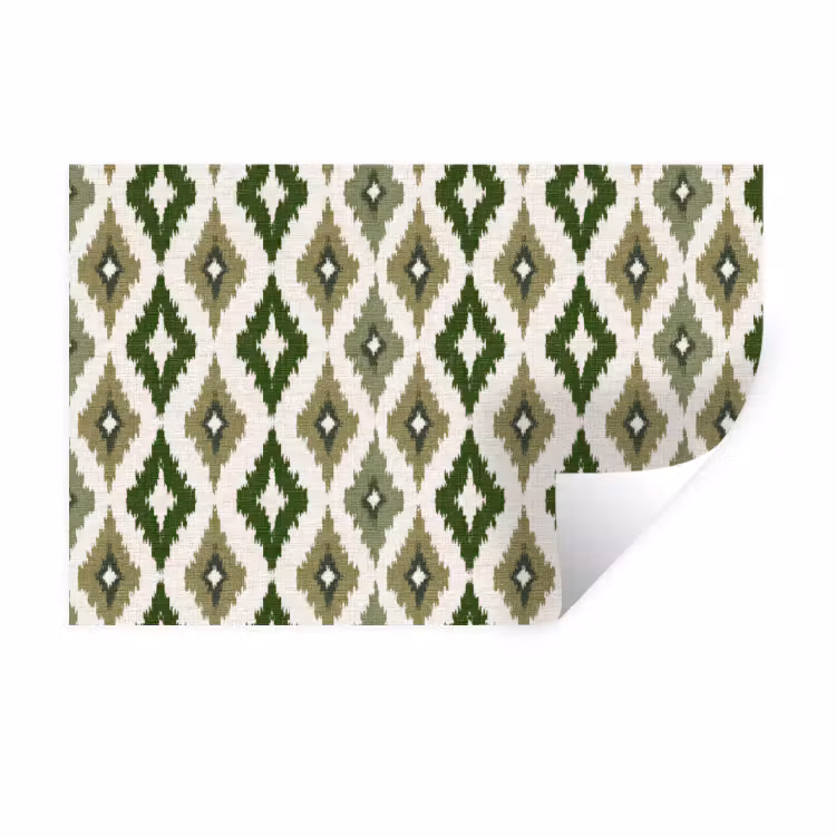 Geografisch - Ruitmotief - Groen Muursticker klein 286 -3d