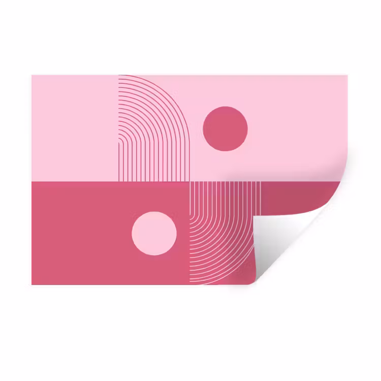 Geometrie - Patroon - Abstract - Roze - Modern Muursticker klein -3d