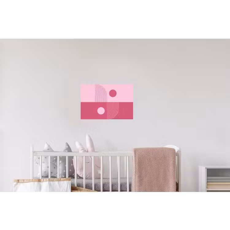 Geometrie - Patroon - Abstract - Roze - Modern Muursticker klein -kinderkamer