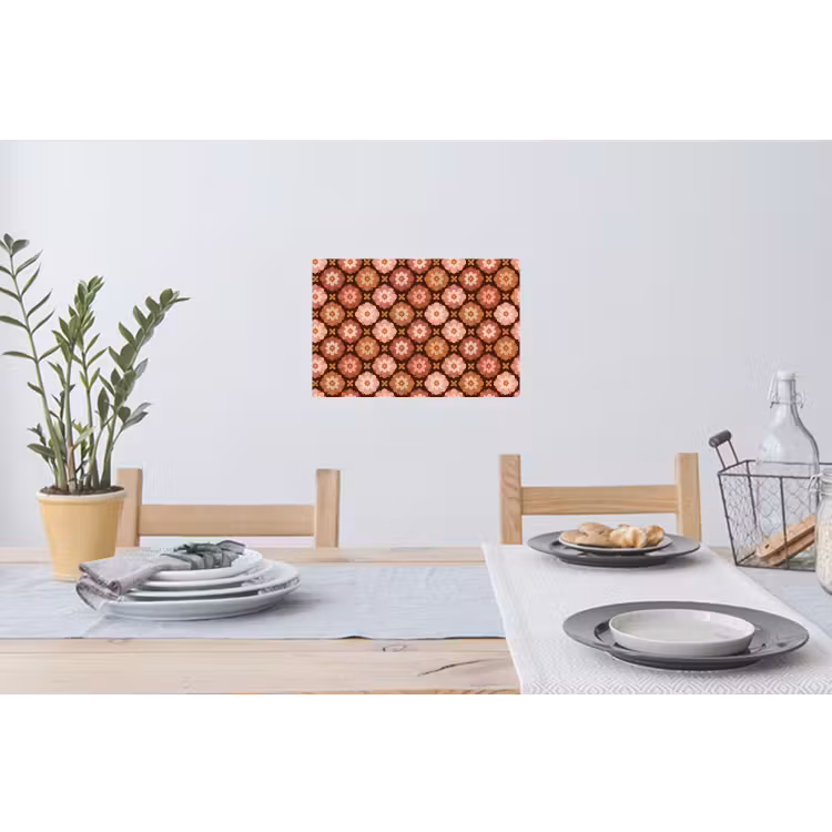 Geometrisch - Bloemen - Kleurrijk Muursticker klein 286 -eettafel