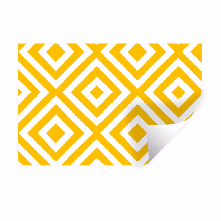 Geometrisch - Lijnen - Modern - Geel - Wit Muursticker klein 286 -3d