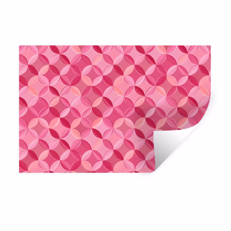 Geometrisch - Mozaïek - Modern - Roze Muursticker klein 286 -3d