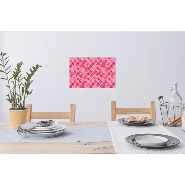 Geometrisch - Mozaïek - Modern - Roze Muursticker klein 286 -eettafel