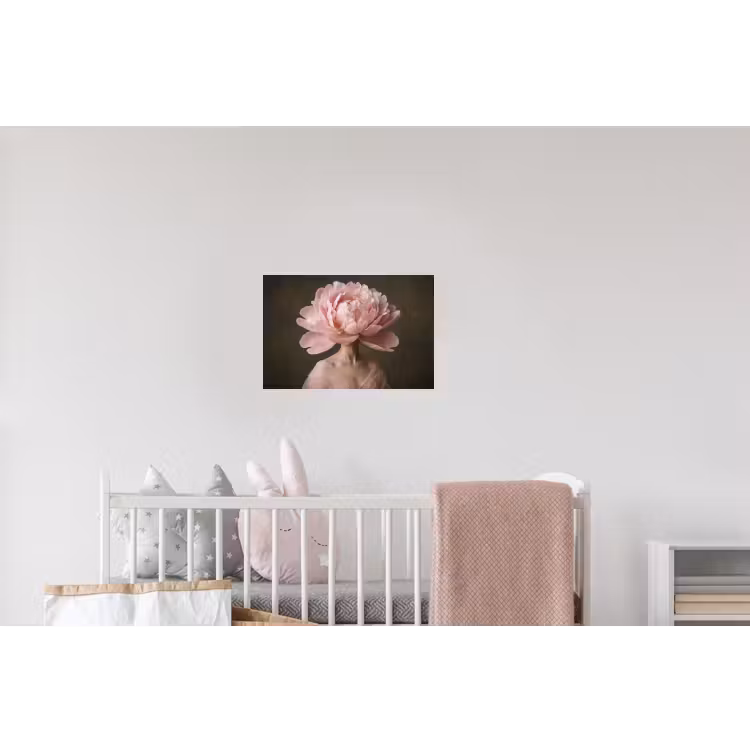 Gezicht - Roos - Roze Muursticker klein -kinderkamer