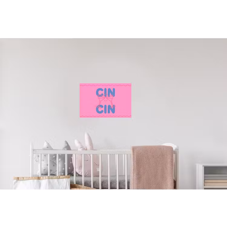Drank - Glazen - Proost - Modern - Roze Muursticker klein -kinderkamer
