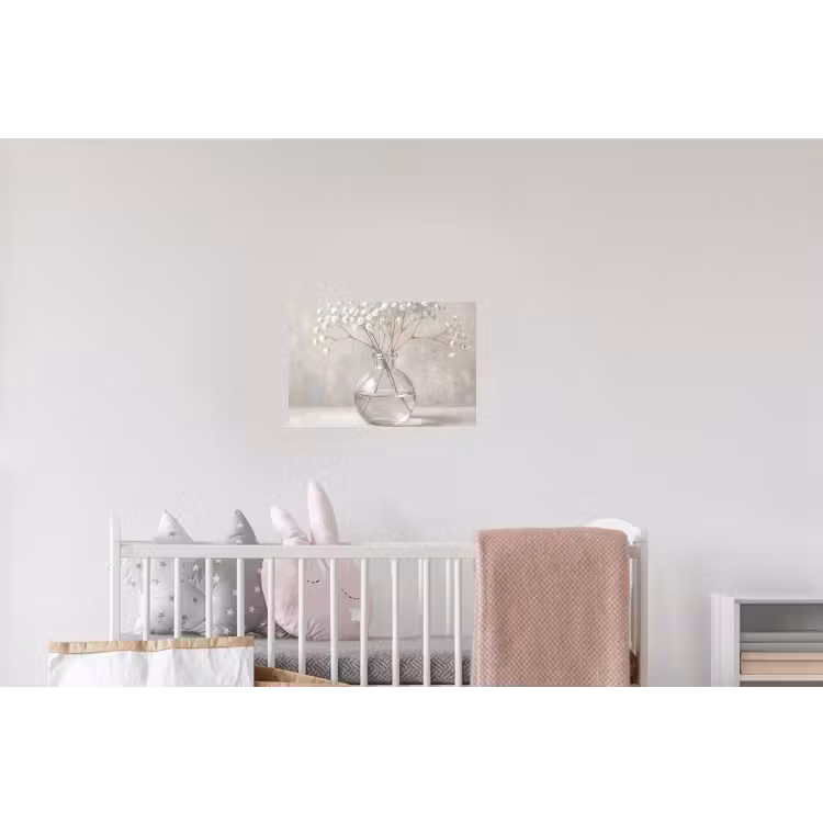 Gipskruid - Vaas - Wit Muursticker klein -kinderkamer