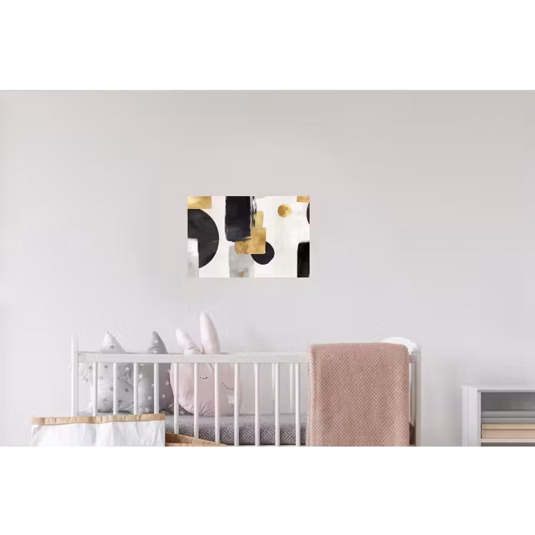 Goud - Rechthoeken - Cirkels - Abstract Muursticker klein -kinderkamer
