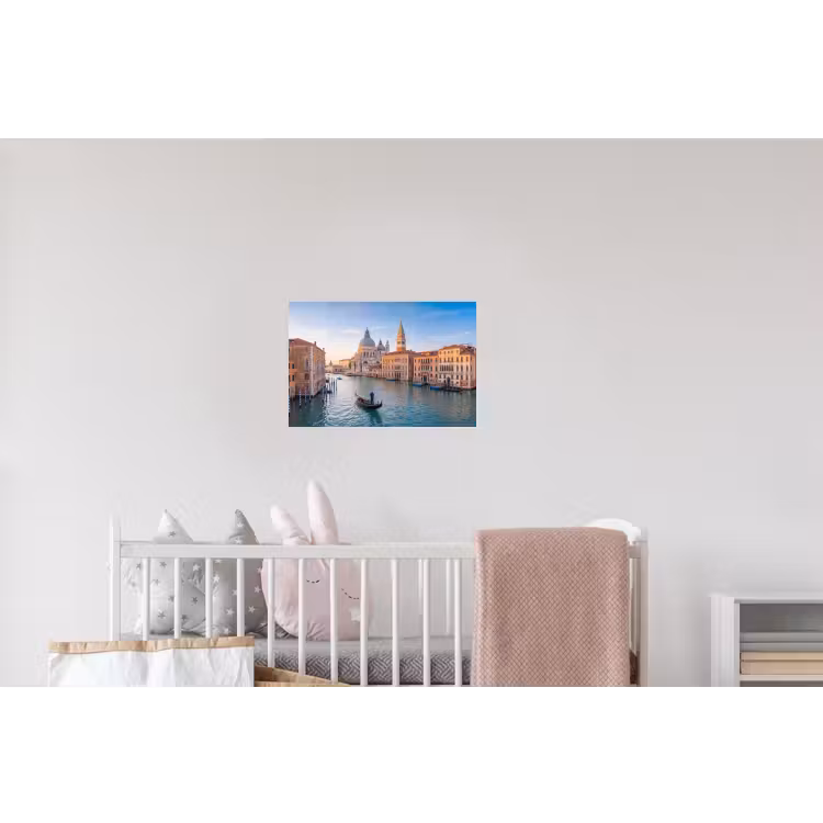 Gondel - Venetië - Kanaal - Stadsgezicht - Avondlicht Muursticker klein -kinderkamer